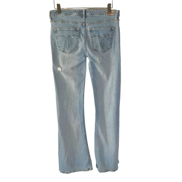 Vintage Y2K Light Blue Flare Leg Denim Low Rise Jeans 7 - Picture 2 of 16